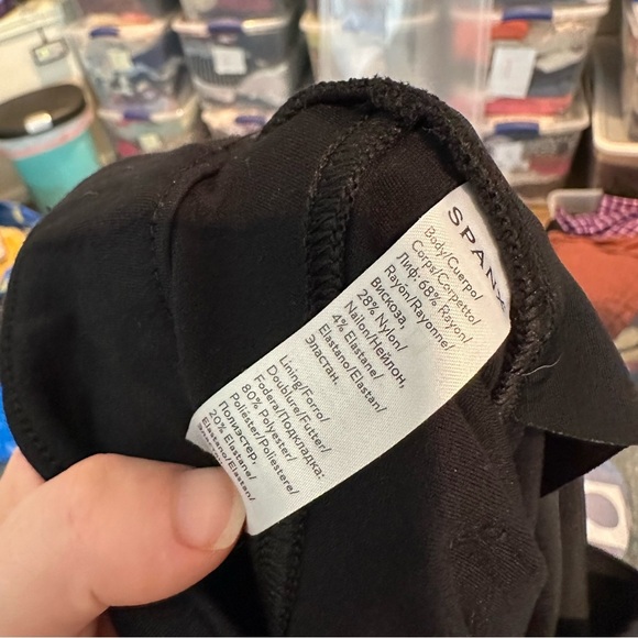 SPANX Black Ankle Flared Ponte Trousers Size Medium Women's - Picture 6 of 7